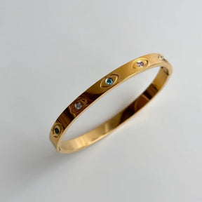 Pulseira com detalhes Olho Grego Banhado em Ouro 18k